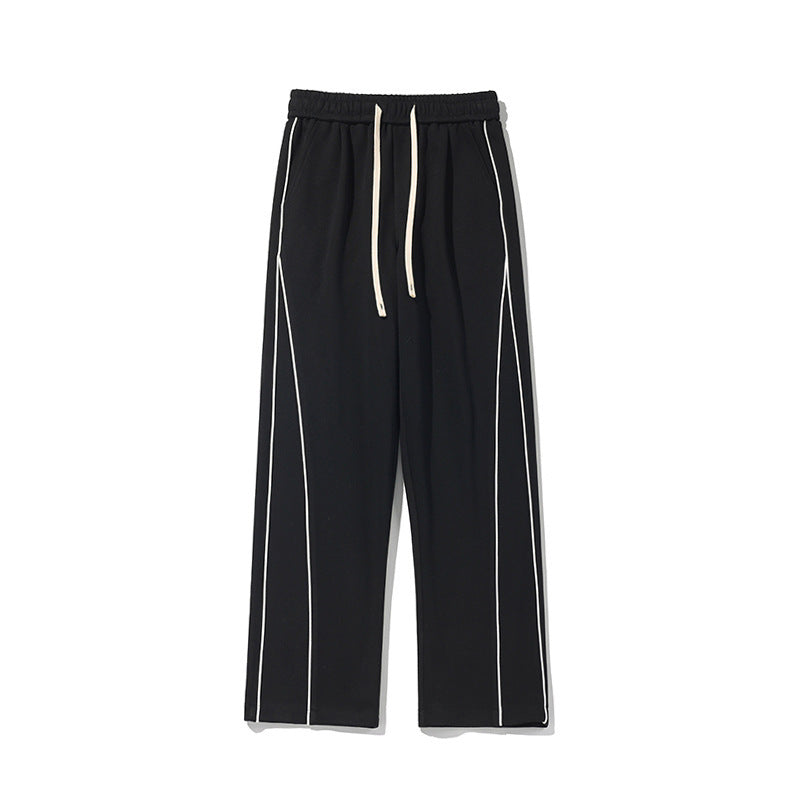 New Hong Kong Style White Bottom Ribbon Sweatpants