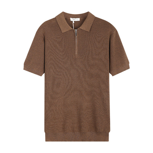 Men's Knitted Short-sleeved Ice Silk Polo Shirt