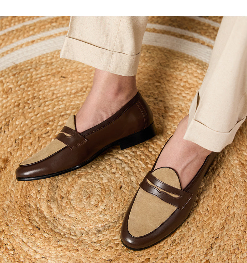 Loafers Belgium Champagne British Style Casual