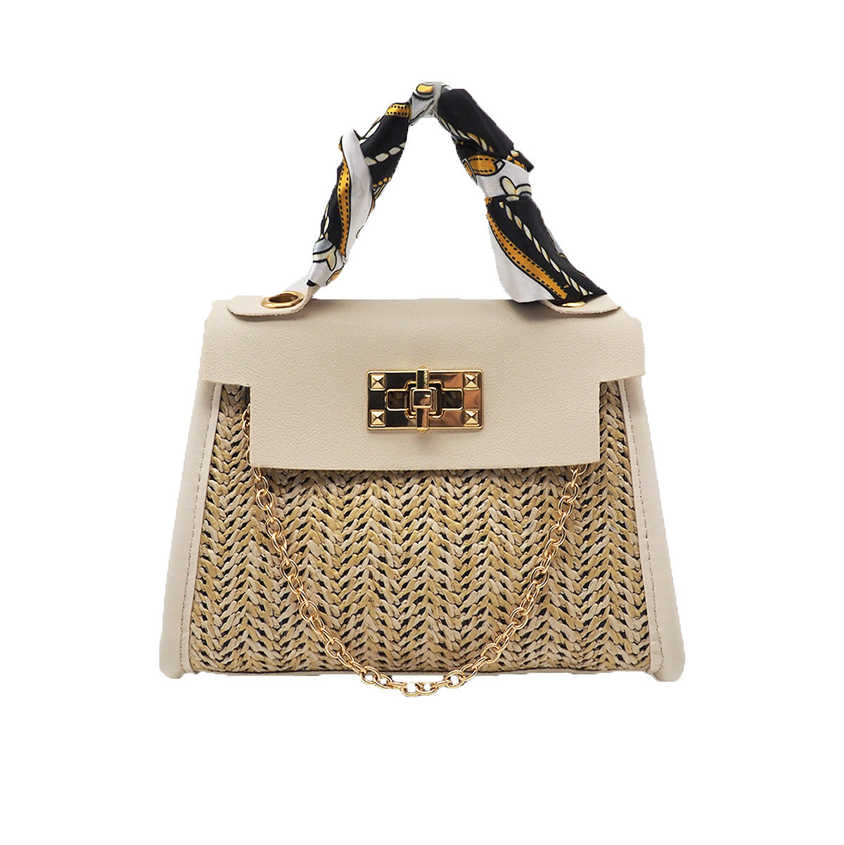 Girl's Bag Pastoral Style Woven Bag Portable Straw Woven Bag Fashion Messenger Bag