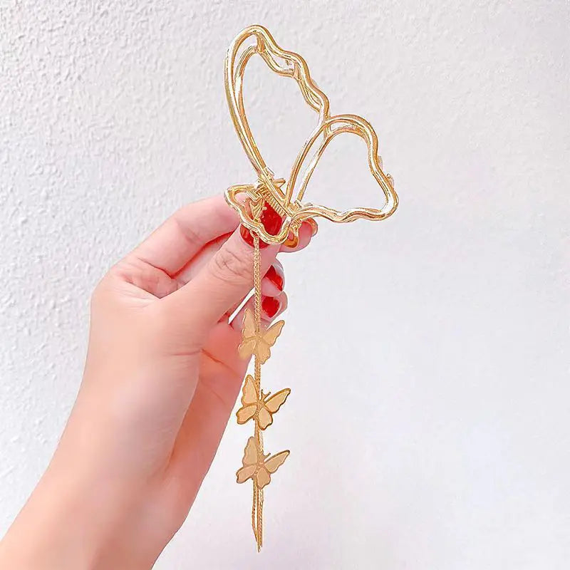 Elegant Butterfly Tassel Hair Clip