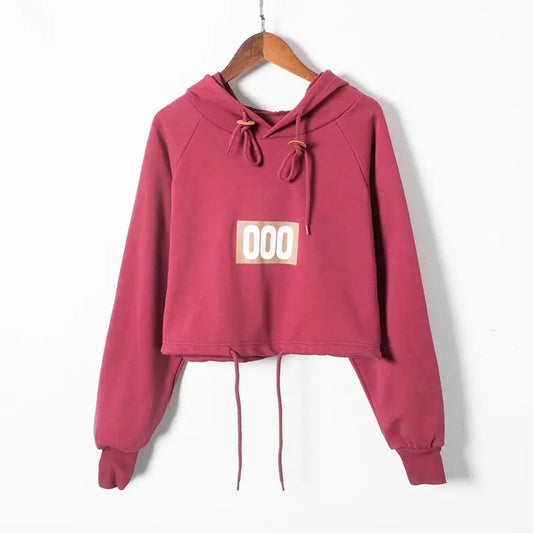 2018 Chic Crop Hoodie in Hip-Hop Style