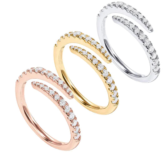 Glamour Twist Jewelled Titanium Ring