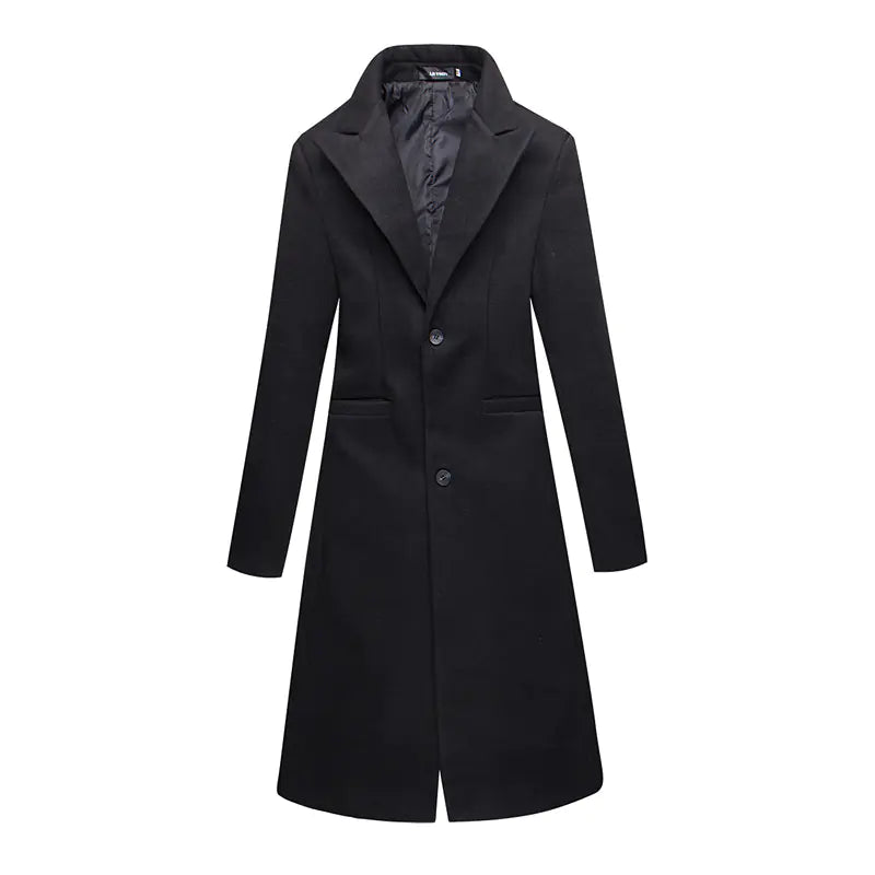 Overlength Woolen Trench Coat Suit Jacket