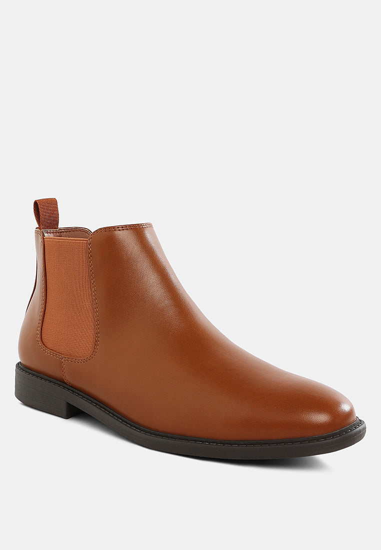 Fraser Men's Faux Leather Chelsea Boots