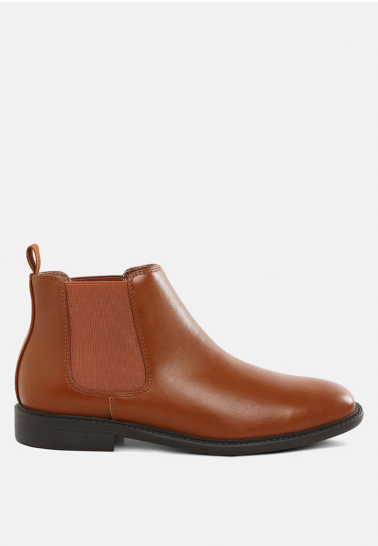 Fraser Men's Faux Leather Chelsea Boots