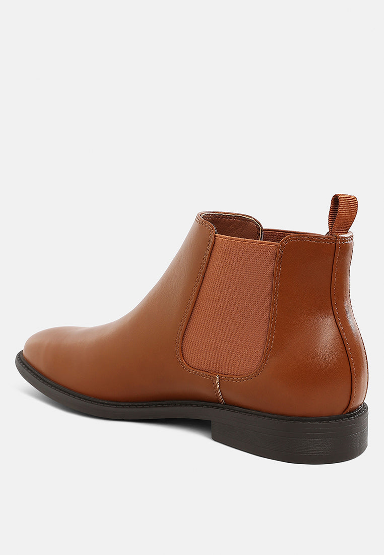 Fraser Men's Faux Leather Chelsea Boots