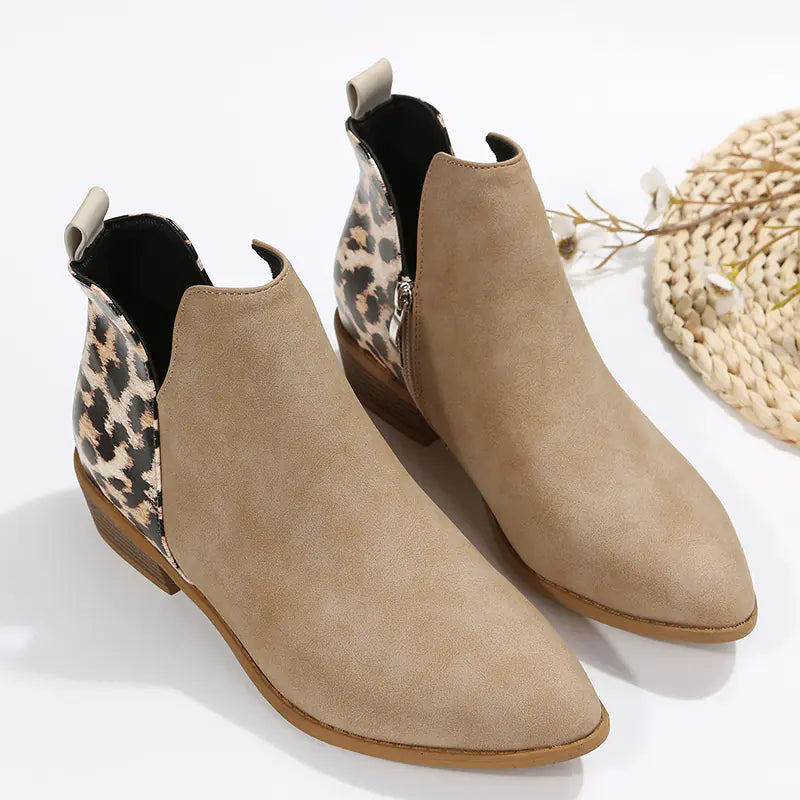 2023 Chic Plus Size Suede Zip Boots