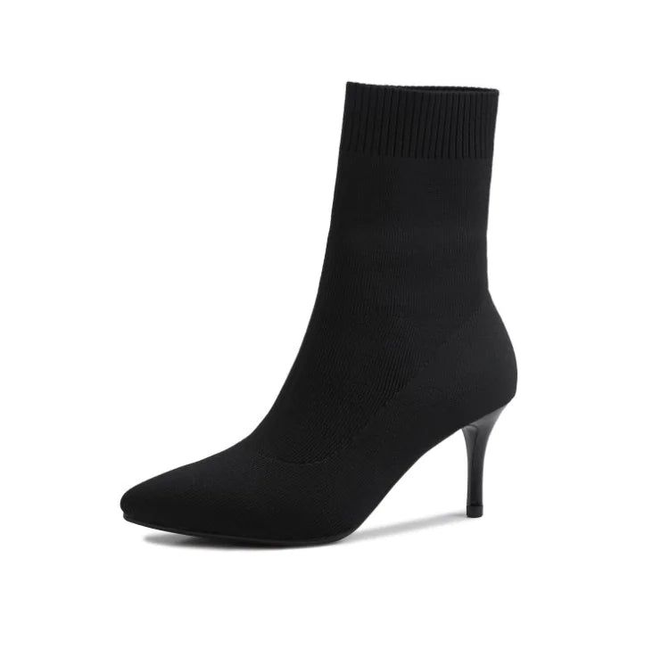 Chic Microfiber Heeled Booties