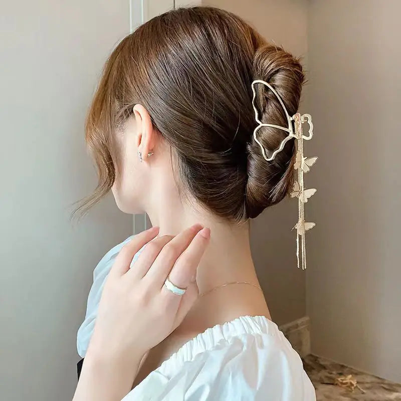 Elegant Butterfly Tassel Hair Clip