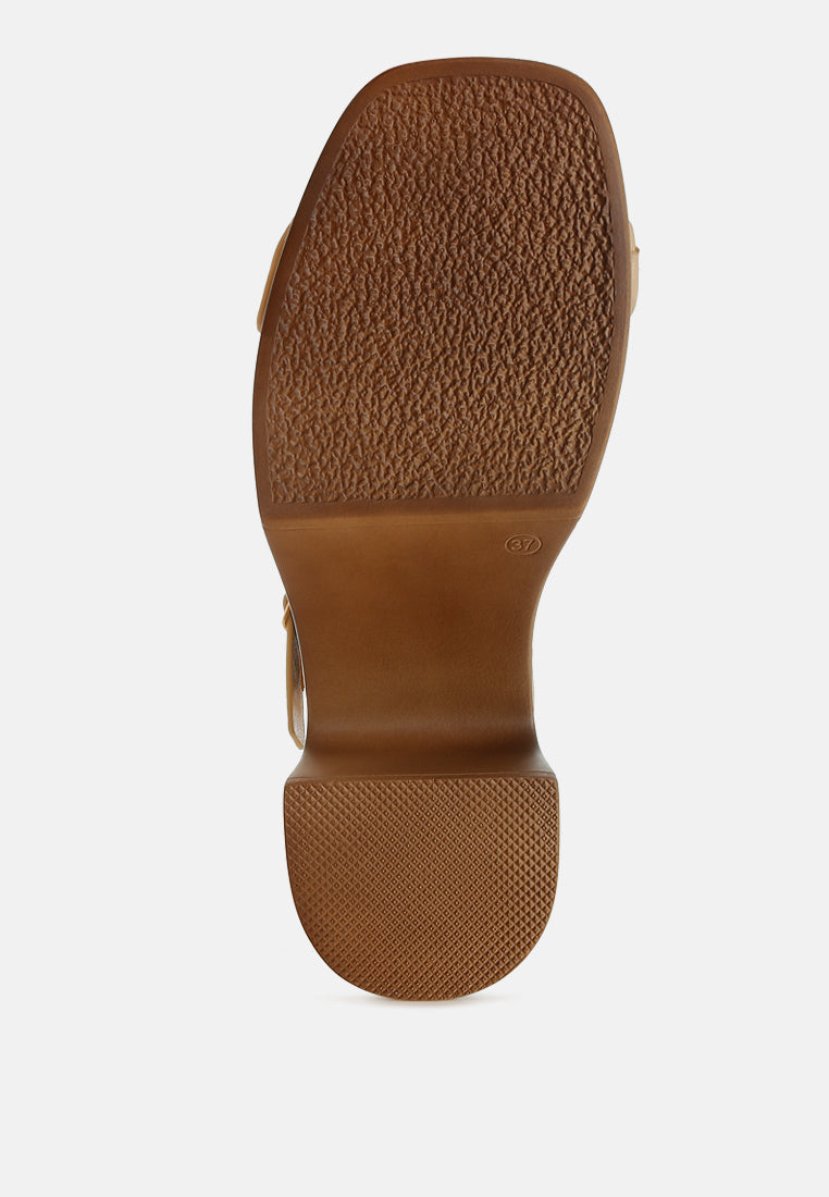 Qasa Studded Raffia Clog Sandals