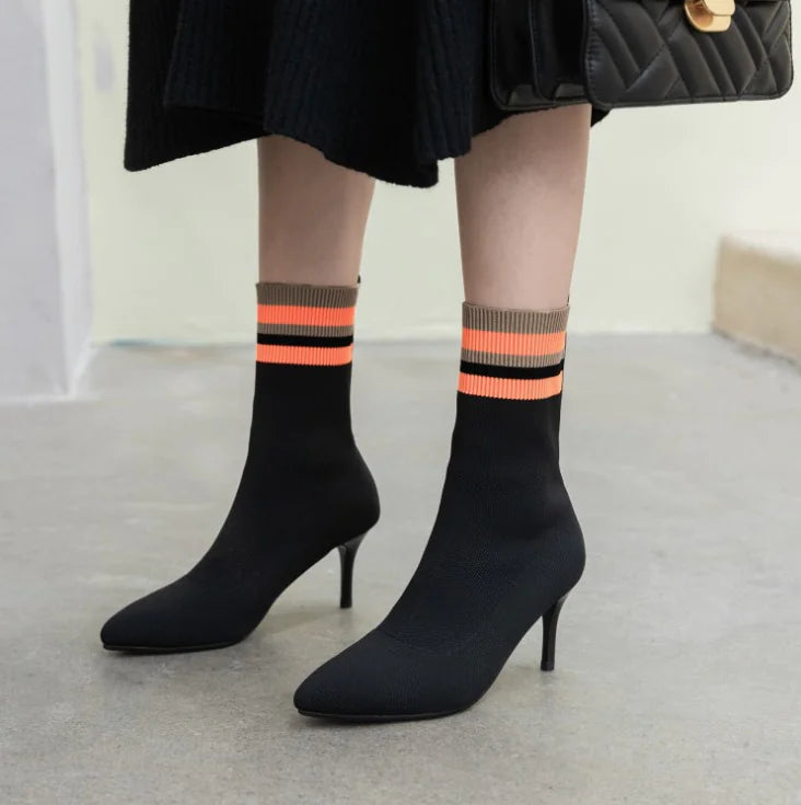 Chic Microfiber Heeled Booties