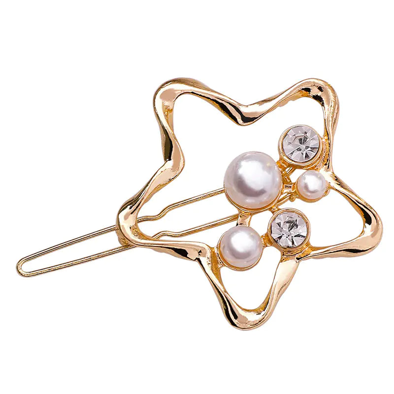 Chic Geometric Pearl Hair Clip