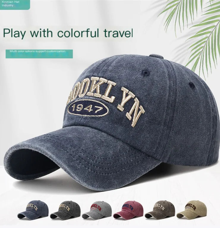 Men's Washed Cotton Baseball Cap - Trendy Duckbill Style