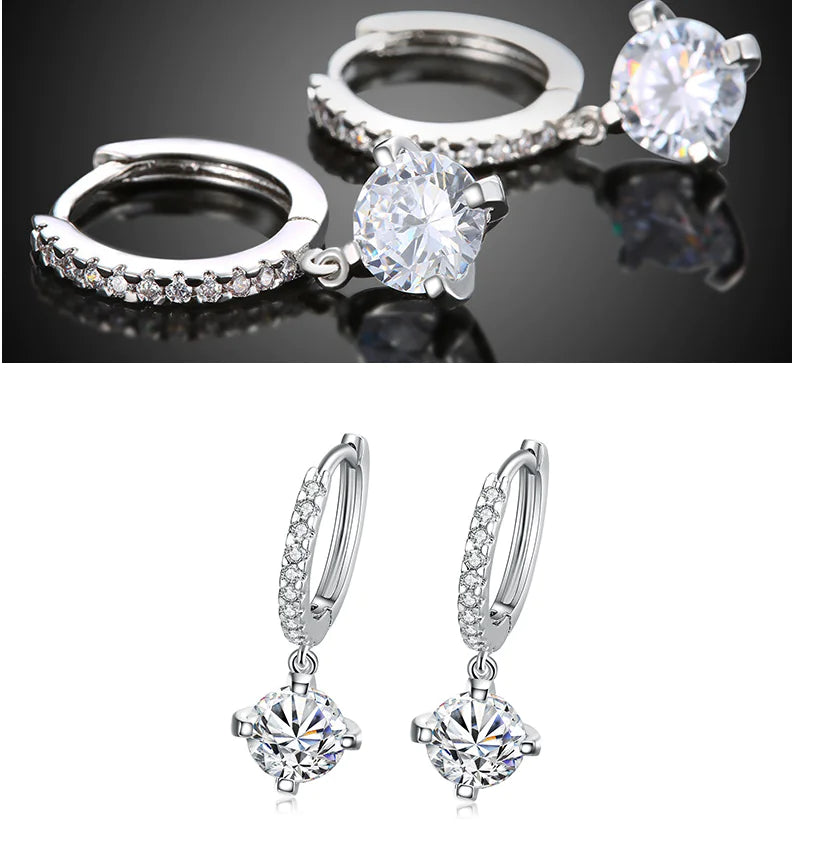 Zirconia Sparkle Stud Earrings