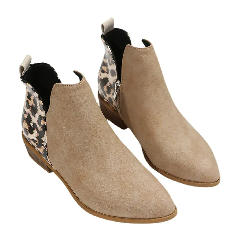 2023 Chic Plus Size Suede Zip Boots