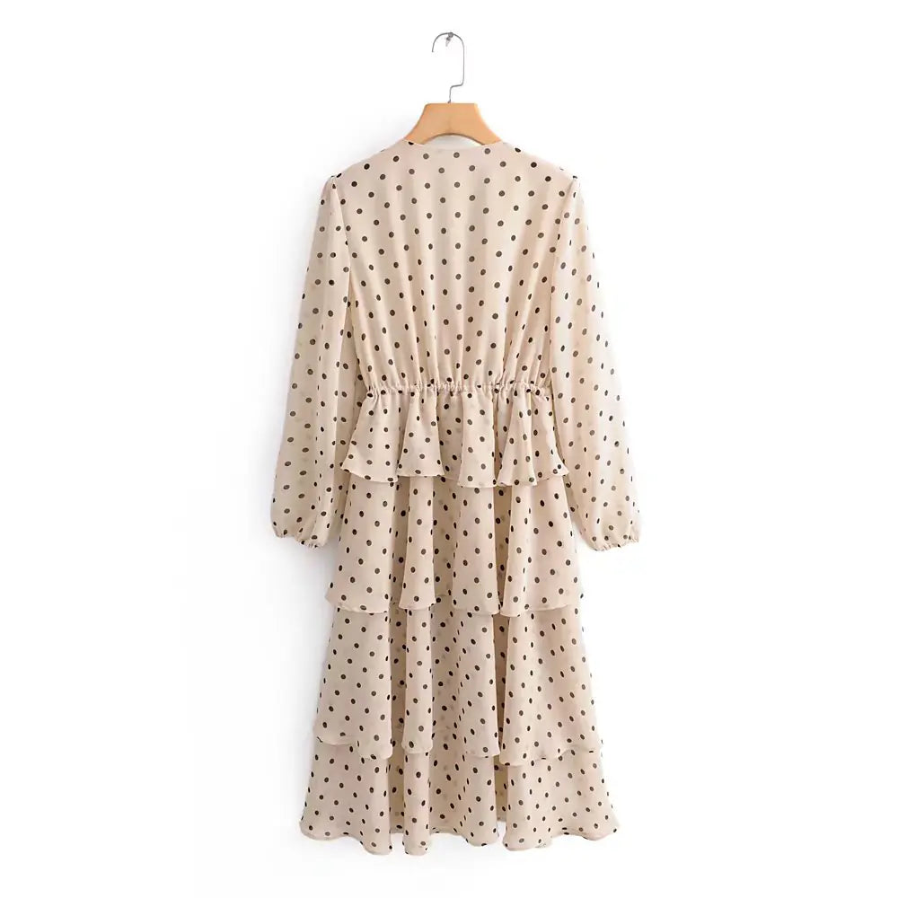 Chic Polka Dot V-Neck Dress