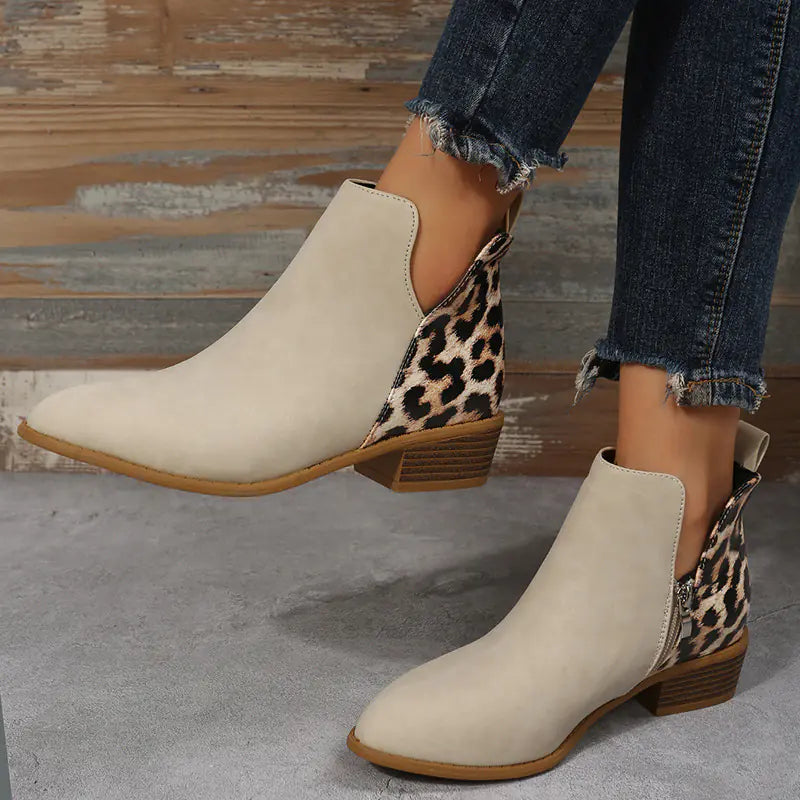 2023 Chic Plus Size Suede Zip Boots