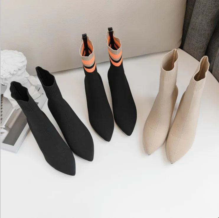 Chic Microfiber Heeled Booties