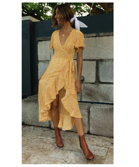 Blossom Tie Waist V-Neck Dress