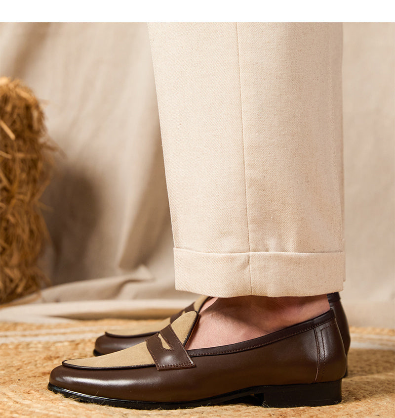 Loafers Belgium Champagne British Style Casual