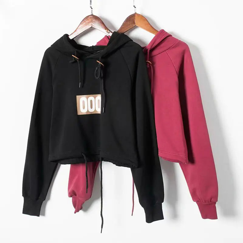 2018 Chic Crop Hoodie in Hip-Hop Style