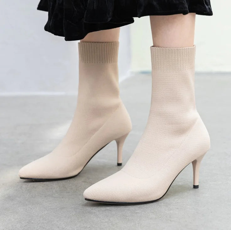 Chic Microfiber Heeled Booties
