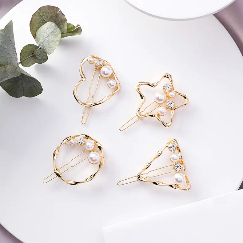 Chic Geometric Pearl Hair Clip