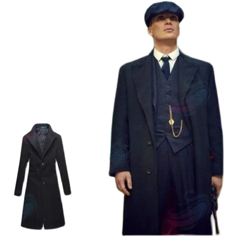 Overlength Woolen Trench Coat Suit Jacket