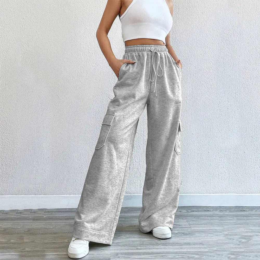 High-Waisted Slim Fit Wide-Leg Trousers for Women
