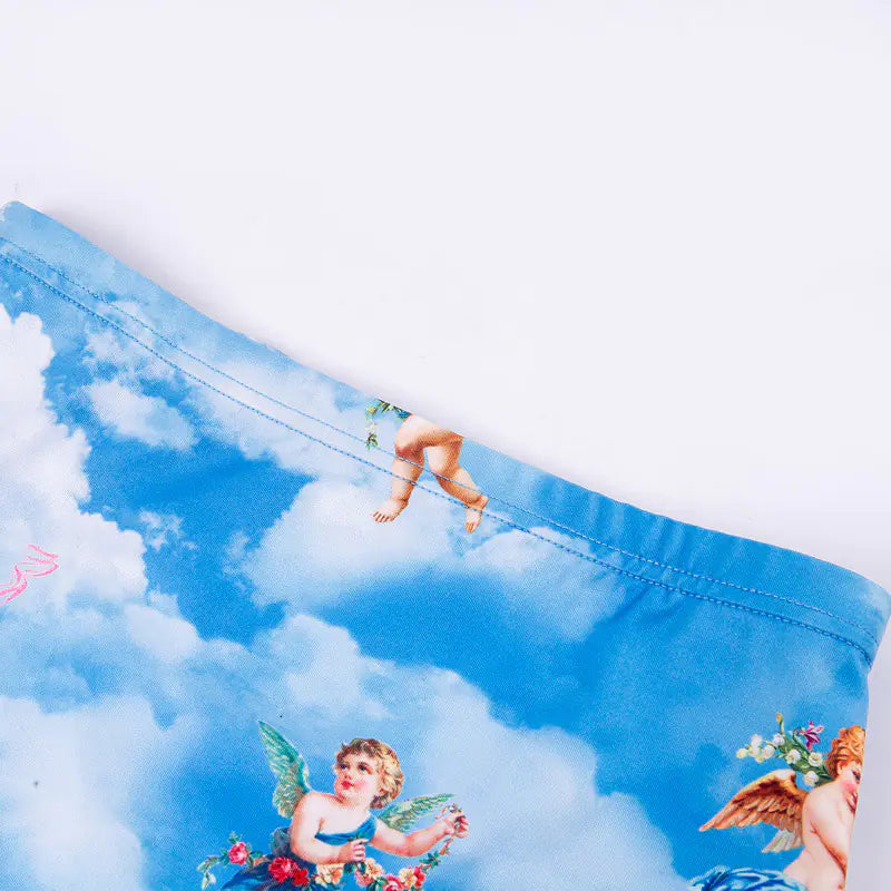 Angel Print Camisole Set for International Trade