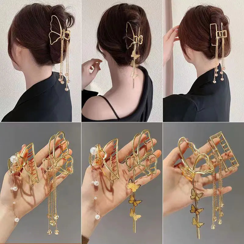 Elegant Butterfly Tassel Hair Clip