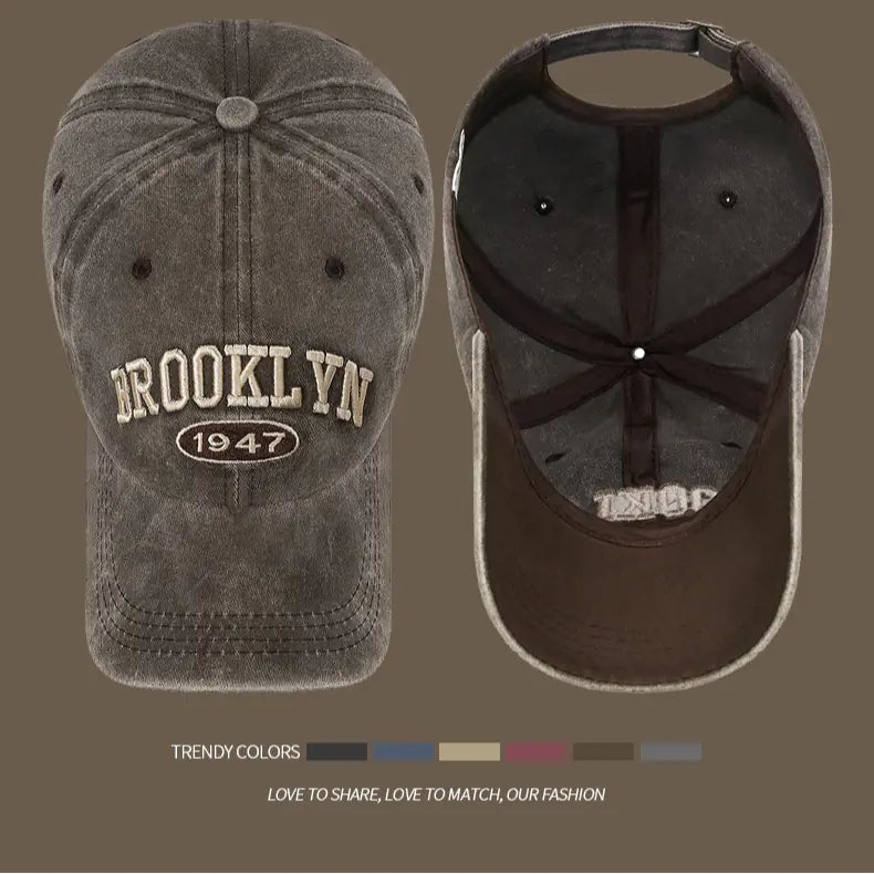 Men's Washed Cotton Baseball Cap - Trendy Duckbill Style