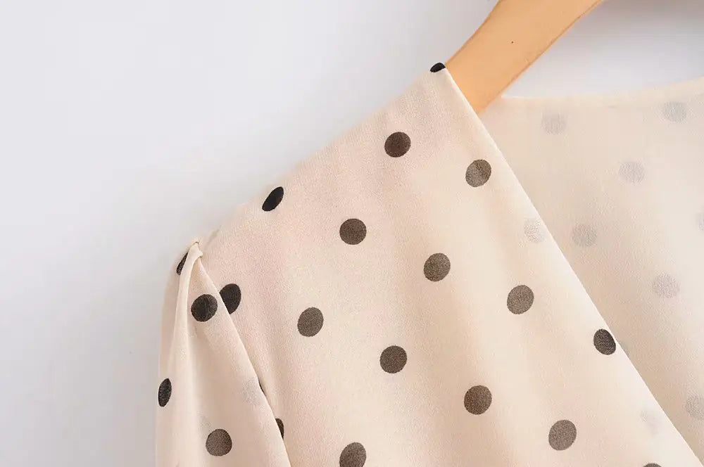 Chic Polka Dot V-Neck Dress