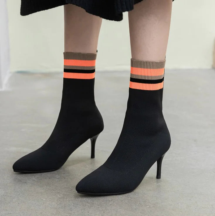 Chic Microfiber Heeled Booties