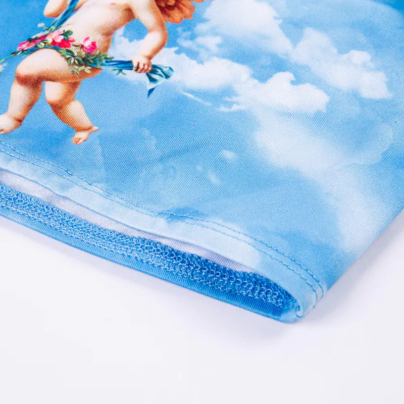 Angel Print Camisole Set for International Trade